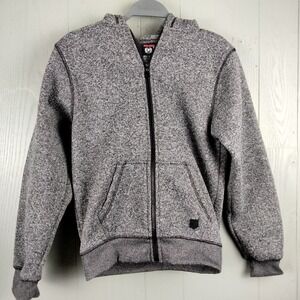 Phat Farm Hoodie Fleece Sweat Jacket‎ Boys Large 14-16 Gray Full Zip Pockets